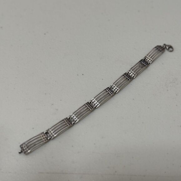 Vintage Sterling Unique Link Bracelet - Picture 4 of 6